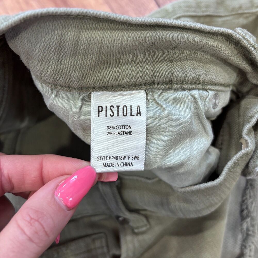 Pistola Winston High Rise Fray Hem Shorts Jean Denim Green Women's Size 31 Beach - Picture 4 of 8
